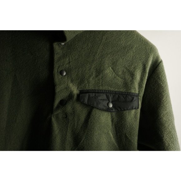 New Thread Wave Men’s Small Green Polar Fleece Snap Front Mock Pullover Sweater - Picture 6 of 9